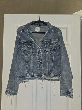 EUC WOMEN'S HIDDEN BRAND DENIM JEAN JACKET SIZE LARGE